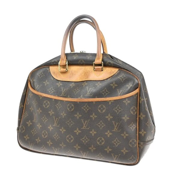 LOUIS VUITTON LV Logo Deauville Hand Bag Monogram Leather Brown M47270 69KA804 - Picture 1 of 16